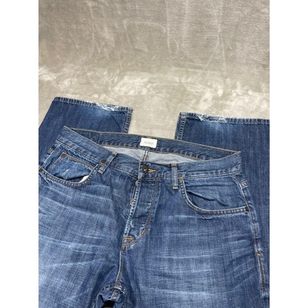 Hudson Button Fly Straight Jeans Men's Size 32 Blue Denim 5 Pocket Wilde Relax